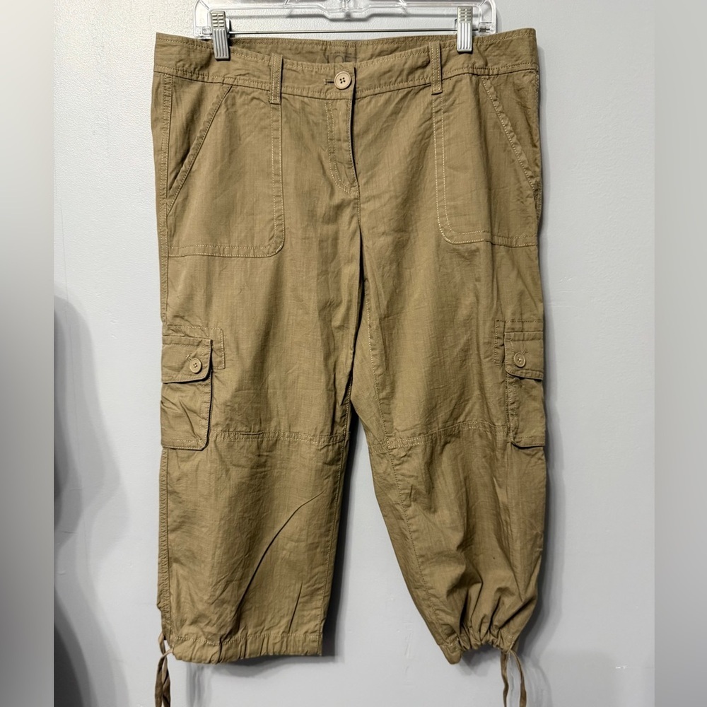 #12)  100% Cotton LOFT Tan Capris (photo #1 close to true color)
